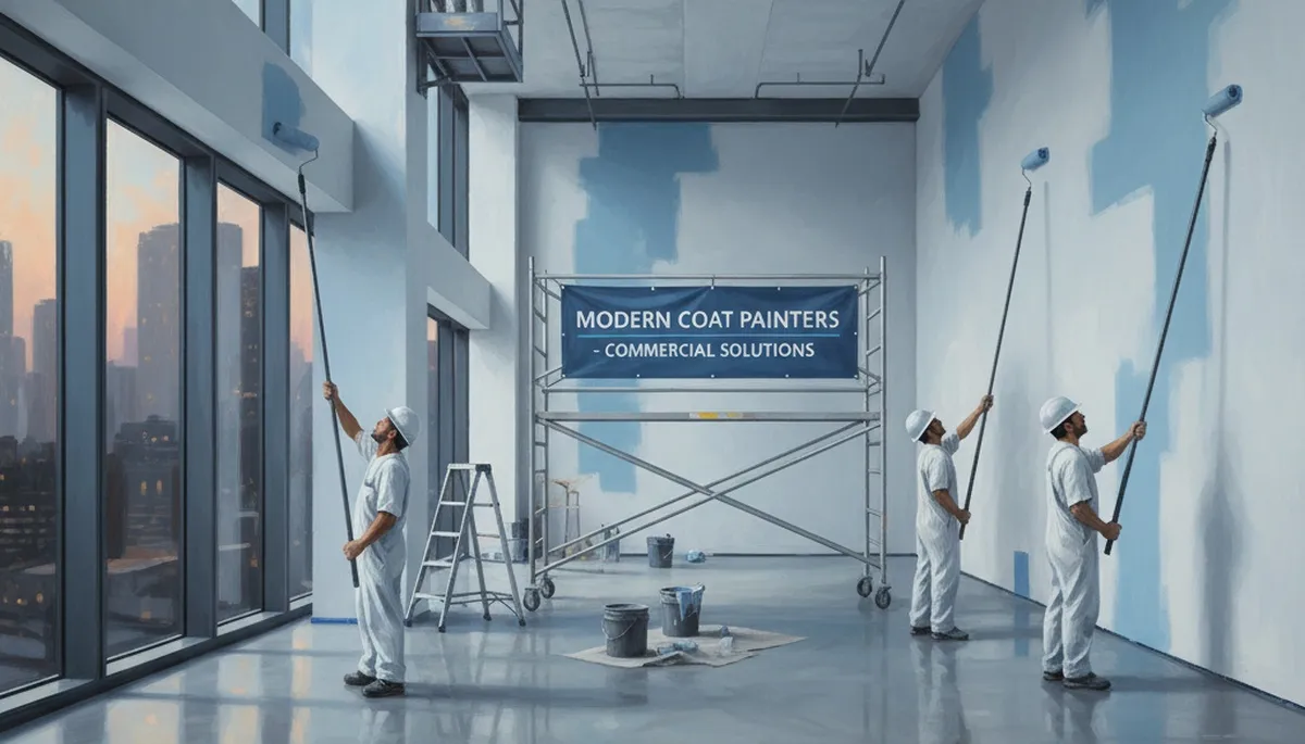 Commercial painting crew in San Antonio, TX applying durable exterior finish for local business needs