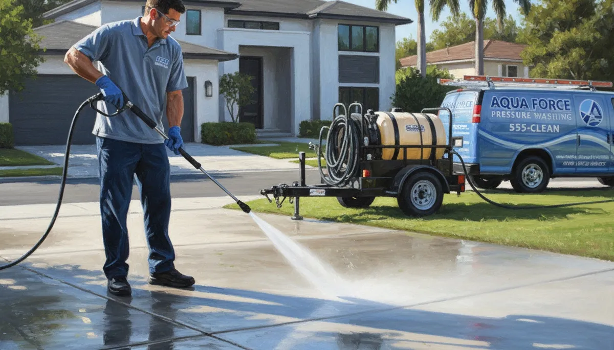 Concrete pressure cleaning in San Antonio, TX for driveways, patios, and walkways