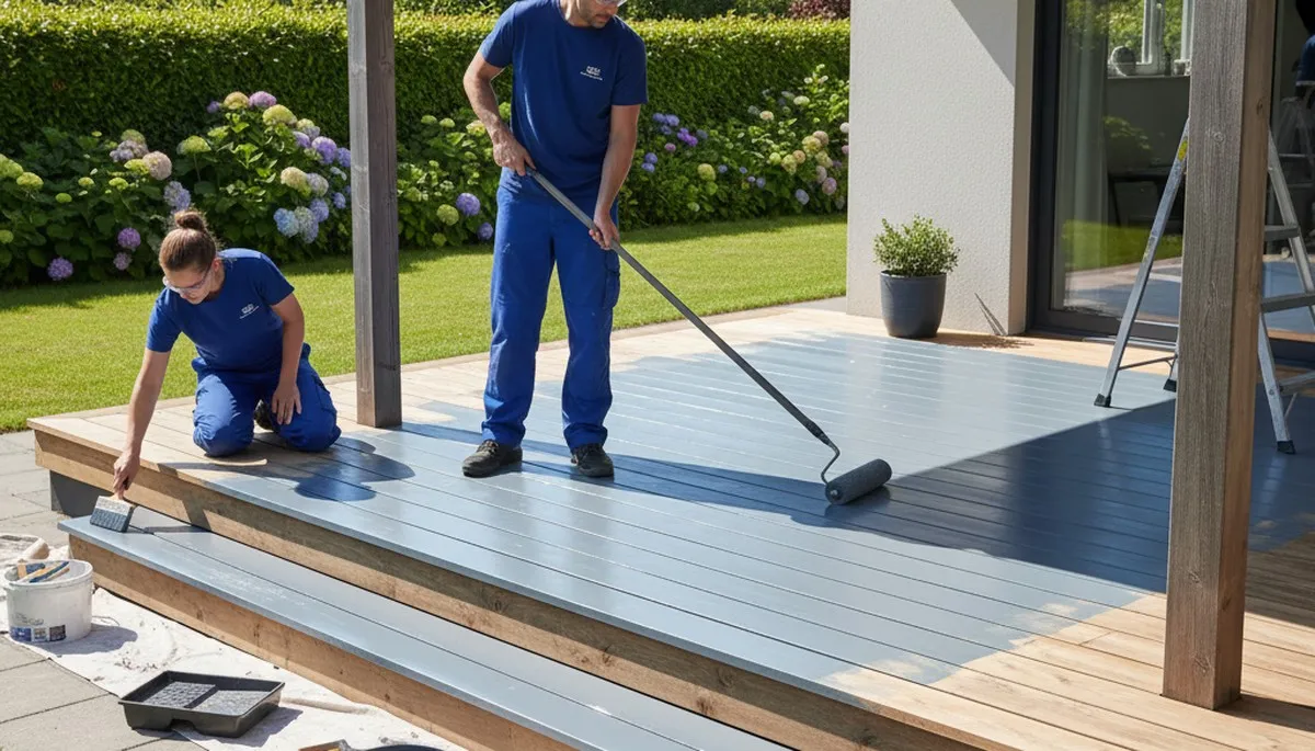 Professional deck painting in San Antonio, TX, protecting wood from heat and UV damage