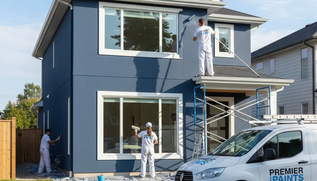 San Antonio, TX house painter applying durable exterior paint for heat and sun protection